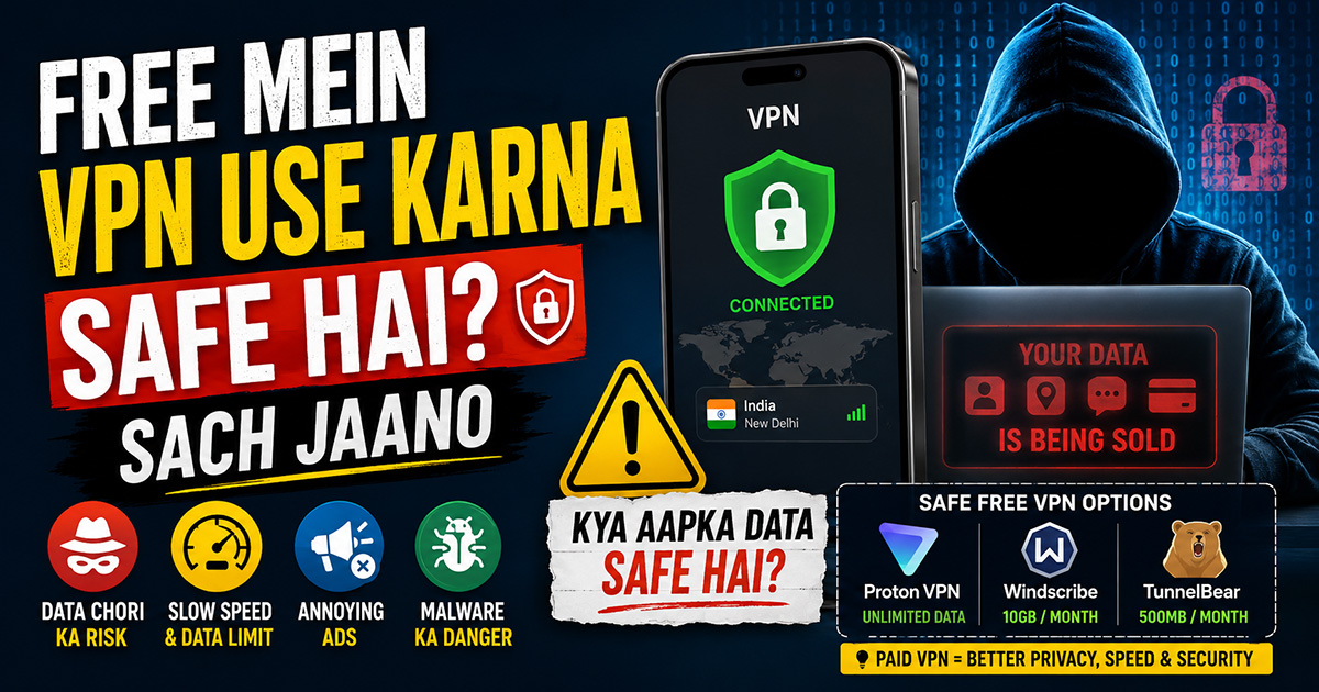 Free Mein VPN Use Karna Safe Hai? Sach Jaano