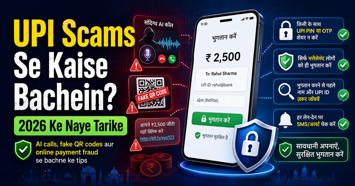 UPI Scams Se Kaise Bachein? 2026 Ke Naye Tarike