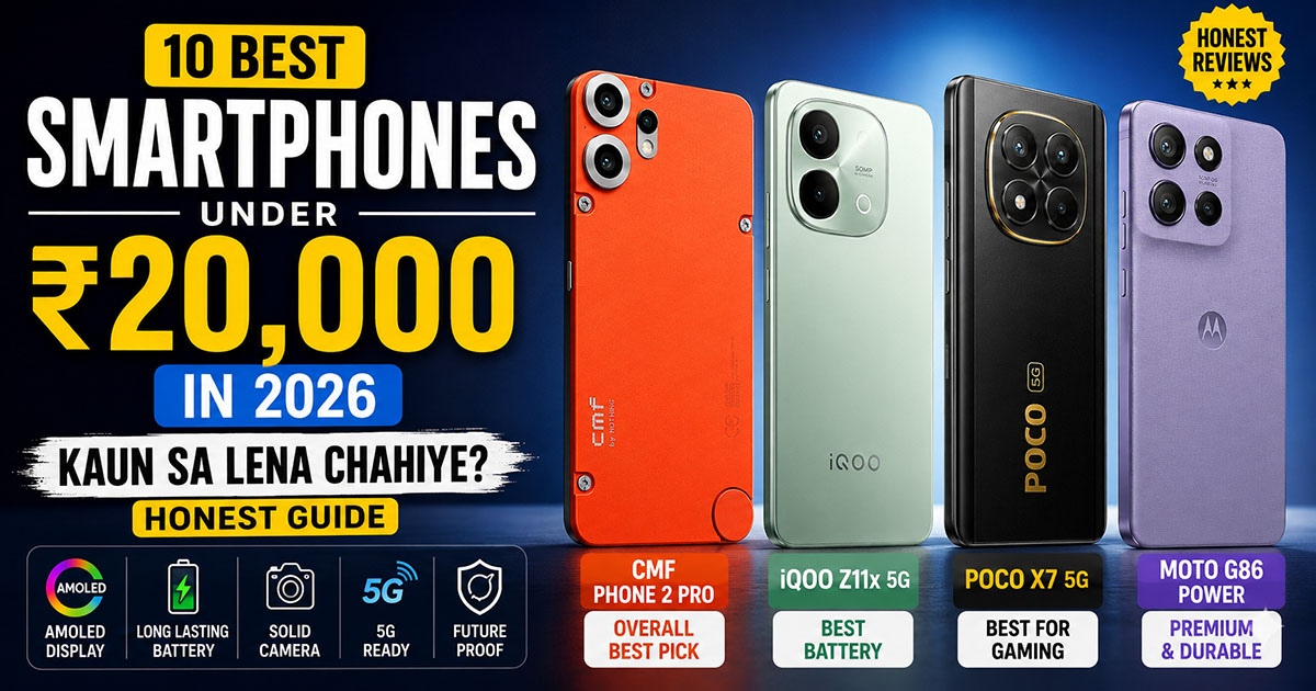 10 Best Smartphones Under ₹20,000 in 2026 — Kaun Sa Lena Chahiye? Honest Guide